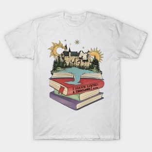 Booking Vintage, I've Live A Thousand Lives, Book Lover, Reading Books T-Shirt